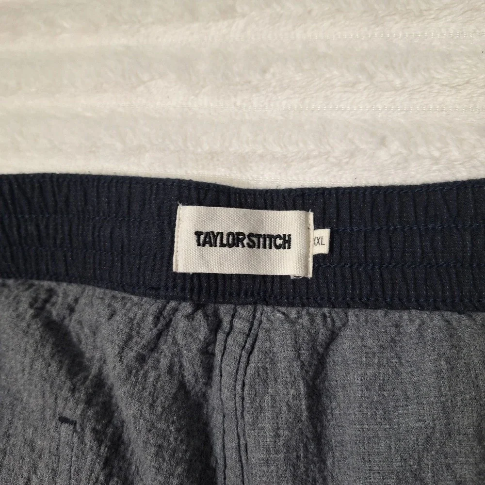Taylor Stitch Apres Sashiko Organic Cotton Jogger Pants XXL Charcoal Pull On